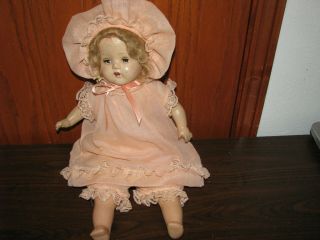 Vintage Pretty Girl Doll Organdy Dress Open Shut Eyes Open Mouth And She Cries