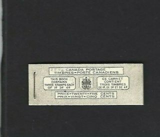 Canada Sc 284a,  286a - 87a (1949) Complete Booklet Mnh