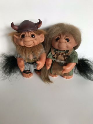 Dam Viking Troll Pair With Tails Old People Big Nose Male With Beard