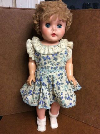 Life - Size 22.  5” Vintage Talking Baby Doll Hard Plastic W Sleep Eyes