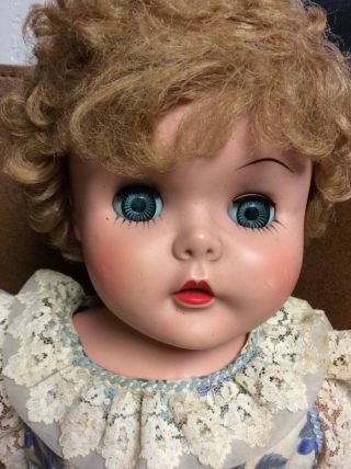 Life - size 22.  5” Vintage Talking Baby Doll Hard Plastic w Sleep Eyes 2