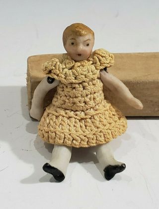 1 1/2 " German All Bisque Doll House Doll