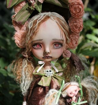 Ooak Art Doll Horror Girl Fantasy A.  Gibbons Lil Poe Fairy Tale Monster Vampire