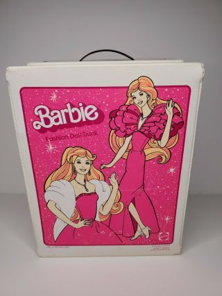 Vintage Barbie Fashion Doll Trunk White Vinyl Carrying Case 1004