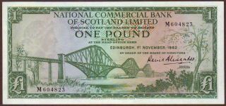 Scotland National Commercial Bank 1 Pound 1.  11.  1962 Unc