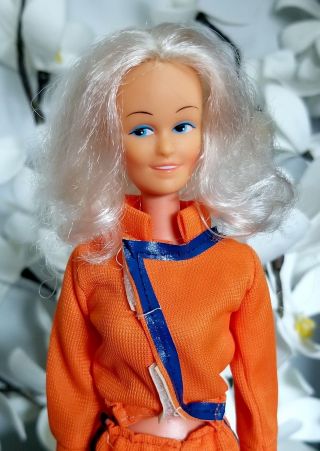 Vintage Hong Kong Barbie Clone Doll In Orange Outfit Farrah Fawcett? Retro Doll
