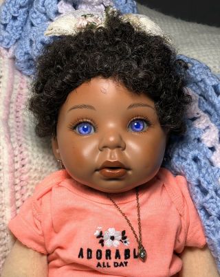 Donna Rubert Limited Edition Reborn Porcelain Doll African American Newborn Asis