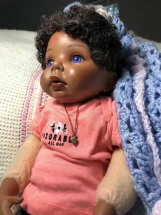 Donna RuBert Limited Edition Reborn Porcelain Doll African American Newborn ASIS 2
