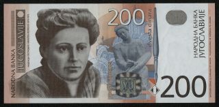 Yugoslavia (p157a) 200 Dinara 2001 Unc