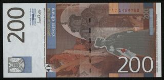 YUGOSLAVIA (P157a) 200 Dinara 2001 UNC 2