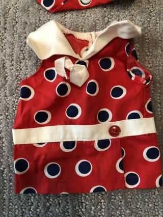 Crissy Doll Ideal Toy Company Vintage Red Blue Polka Dot Dress Beret 2