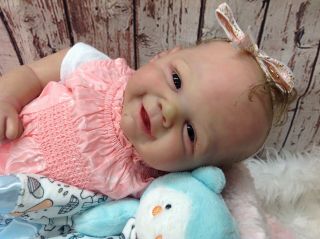 Happy Reborn Baby Girl Vivienne By Sandy Faber