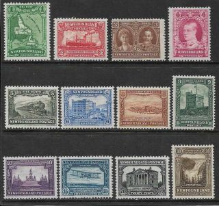Newfoundland.  1928 - 29 Publicity Issue.  12 Of 15 Values Hmh.  Sg164 - 187.  (974)