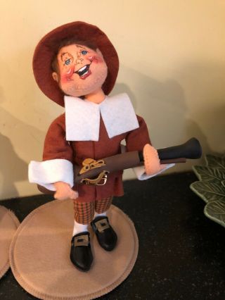 Vintage Annalee Doll Thanksgiving Pilgrim Boy With Musket 10 " 1996