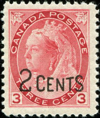 Canada Scott 88 Queen Victoria “numeral” Provisional Issue Vf Mnh Og (19284)