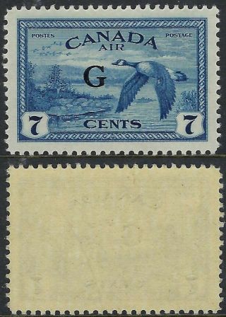 Scott Co2,  7c Canada Goose Airmail Issue With G Overprint,  Choice Single,  Vf - Nh