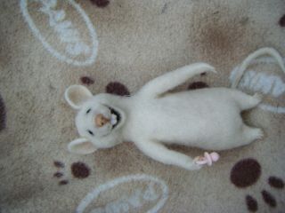OOAK,  needle felted mouse called Clyde and his Kitten by Margo Toys Studio 3