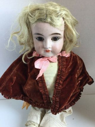 Antique 19” Rep 154 Germany Bisque Head Leather Body Doll 2