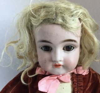 Antique 19” Rep 154 Germany Bisque Head Leather Body Doll 3