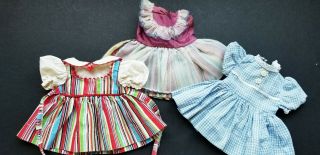Vintage Lot3 Doll Dresses Fits Littlest Angel Doll By Arranbee Stripe Check