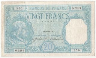 France 20 Francs 1917 P - 74