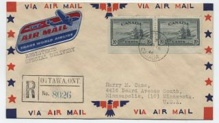 1946 Canada 271 Pair On Registered First Day Cover [y5106]
