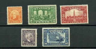 Canada 141 - 145 (ca202) Comp 1927 Canadian Confederation,  Mnh,  Fvf,  Cv$71.  75