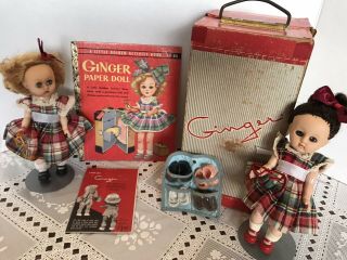 1950’s 2 Ginger 8” Dolls/Book / Ginger case /Tagged outfits/Accessories/ boxes 2