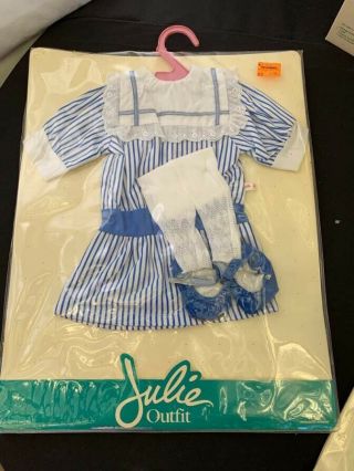 Nib Blue Dress Outfit For Julie Talking Doll - Worlds Of Wonder