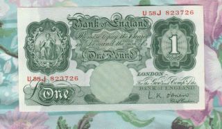 Great Britain Banknote 1 Pound Nd Aunc @ (