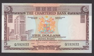 Hong Kong - 5 Dollars (chartered Bank) 1975 - Unc