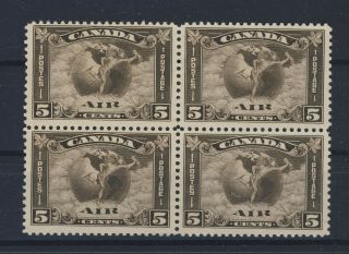4x Canada Air Mail Stamps Block Of 4 C2 - 5c Mng F/vf Guide Value = $220.  00