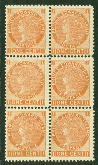 Sg 43 Prince Edward Islands 1872.  1c Brown - Orange.  A Fine Unmounted Block.