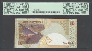 Qatar 10 Riyals ND (2008) P30 Uncirculated Graded 68 2