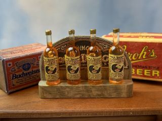 1980s Miniature Dollhouse ARTISAN 2 Hand Crafted Beer Cases Antique Gin Display 3
