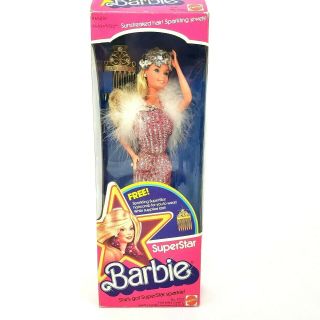 Vintage Superstar Barbie Sunstreaked Hair Sequin Hat 9720 1976 Nrfb Htf Rare
