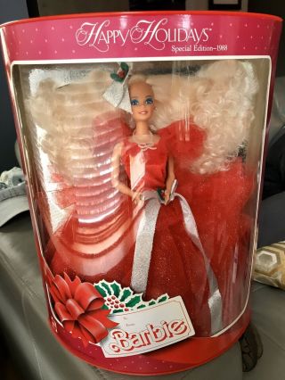 Vintage 1988 Happy Holidays Christmas Barbie - - 1st In Series