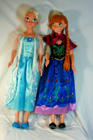 Disney Frozen Princess Anna & Elsa Life Size My Size Dolls 38 " Over 3 Ft Sisters