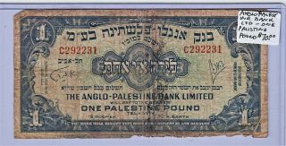 The Anglo Palestine Bank Limited - - One Palestine Pound.  See Pictures.  Item 7092