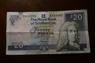 The Royal Bank Of Scotland 1999 £20 Twenty Pounds Banknote