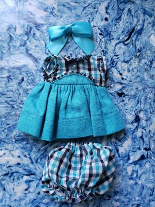 Vintage Vogue Ginny Doll Medford Tagged Turquoise Tiny Miss Dress 1955