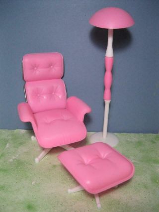 Vintage Mattel Pink Office Desk Living Room Furniture Ottoman/lamp Recline Chair