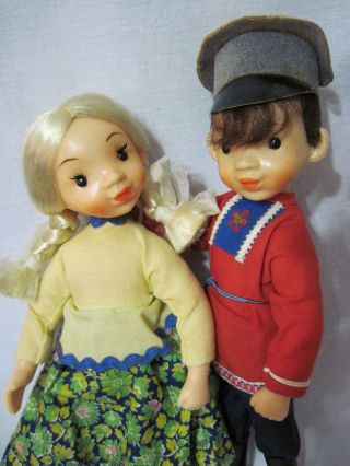 Russian Vintage Dolls,  Boy And A Girl,  Plastic,  Moscow,  Ussr.  Rare