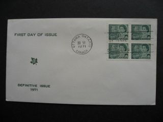 Canada Viking Cachet Fdc First Day Cover Sc 543 7c Centennial Block Of 4