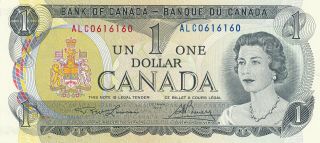 Bank Of Canada 1 Dollar 1973 Alc0616160 Radar Note - Unc