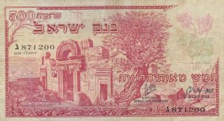 Paper Money From Israel 500 Pruta 1955