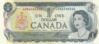 Bank Of Canada Replacement 1 Dollar 1973 Mr6744345 - Ch Unc