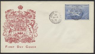 1946 Ce3 17c Airmail Special Delivery Fdc,  Red Coat Of Arms Cachet,  Toronto J