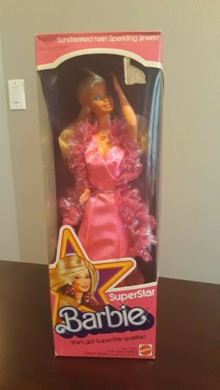 Vintage 1976 Mattel Superstar Barbie Doll No.  9720 Nib Hard To Find