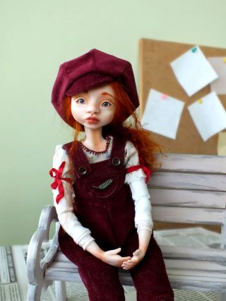Ooak Art Doll Lily,  Collectible Art Doll,  Interior Doll,  Totally Hand Made